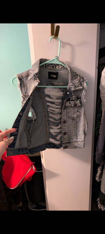 Distressed Denim Vest