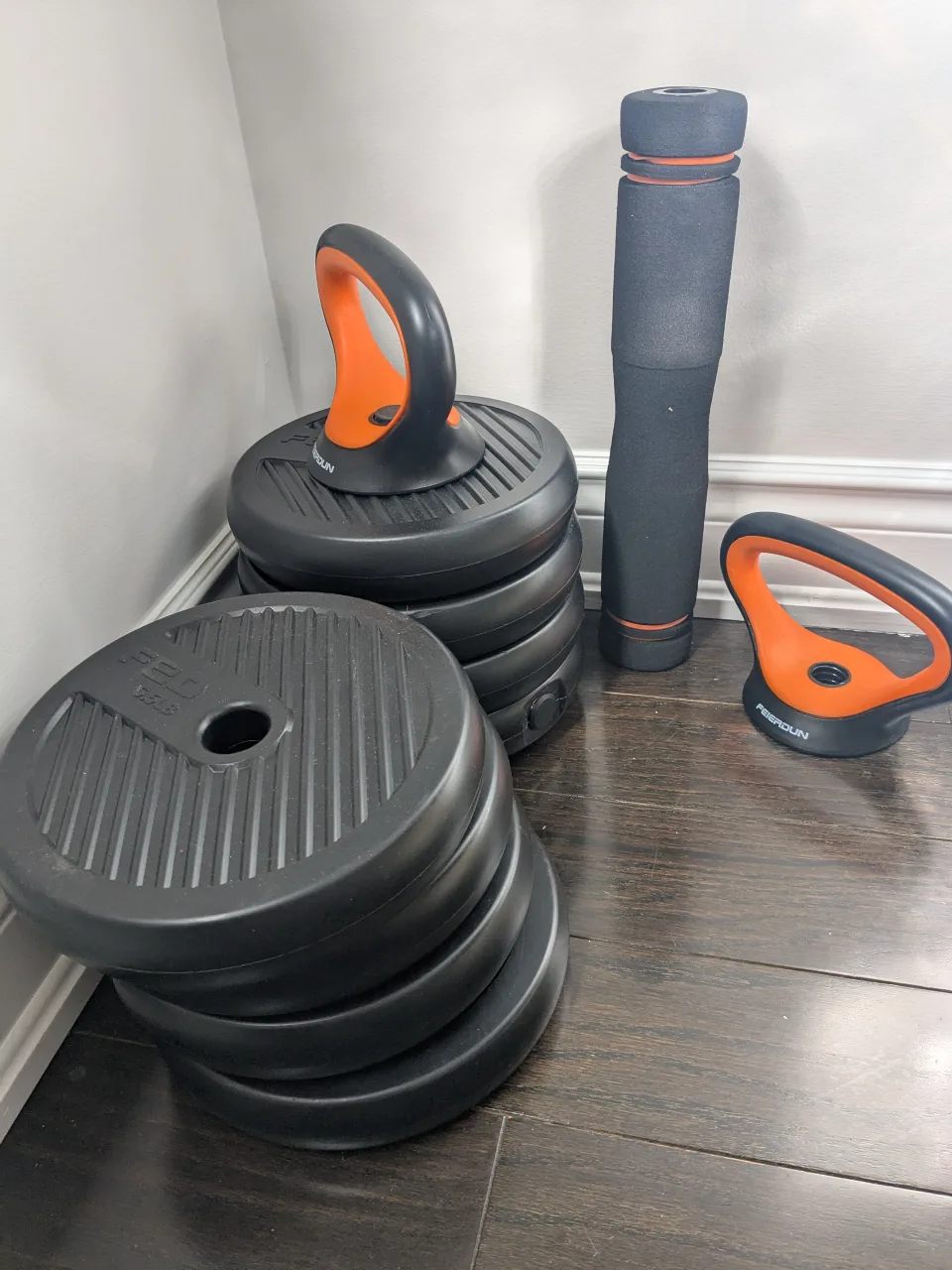 90lb Adjustable Dumbbells, Kettlebell, or Barbell set image indicator(2)