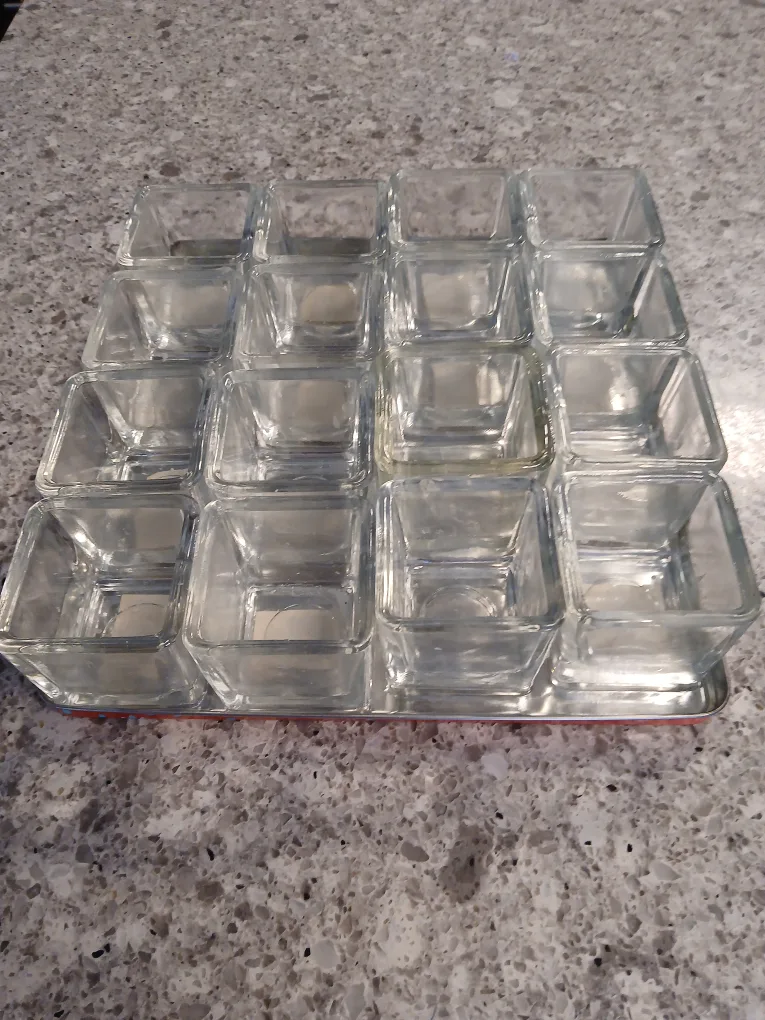 16 Votive Glass Candle Holders. It's available. Fixed price. image indicator(4)