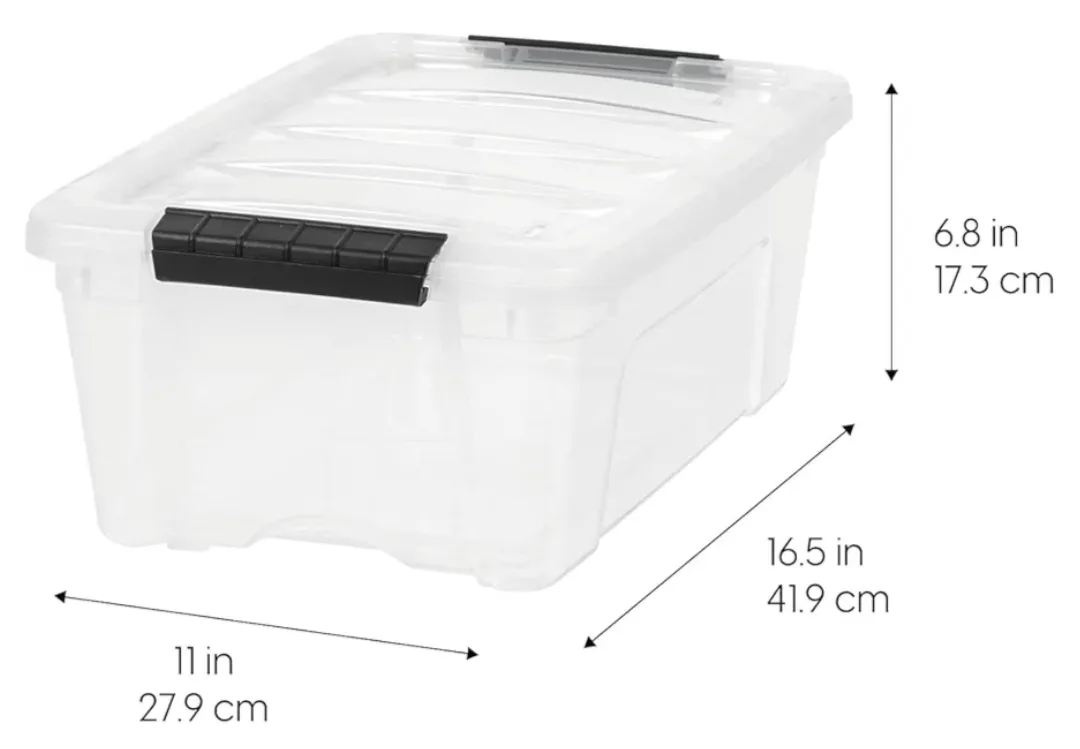 4 PCs Clear Plastic Storage Box with Lid - 11x16.5x6.8 in thumbnail
