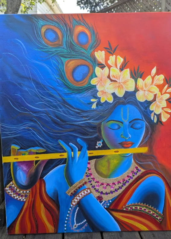 Krishna 3d oil painting thumbnail