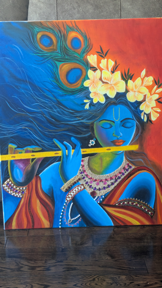 Krishna 3d oil painting - photo 2
