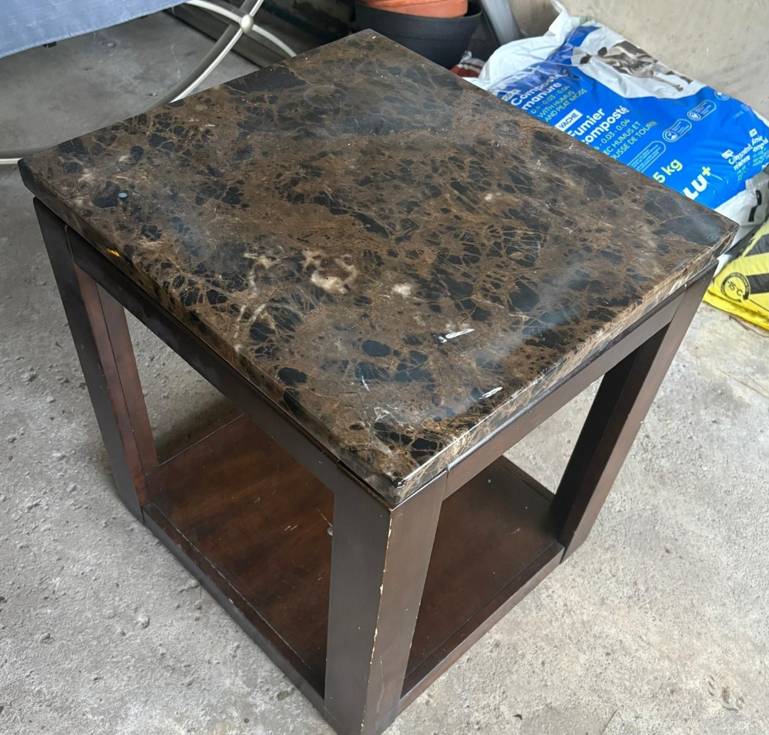 Square Side Table with Marble Top 2 of them