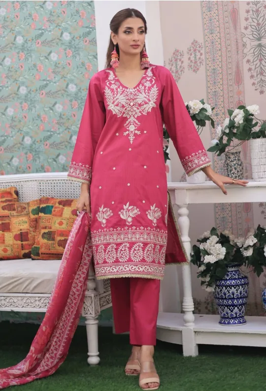 Prime Point Embroidered Pink Ensemble thumbnail