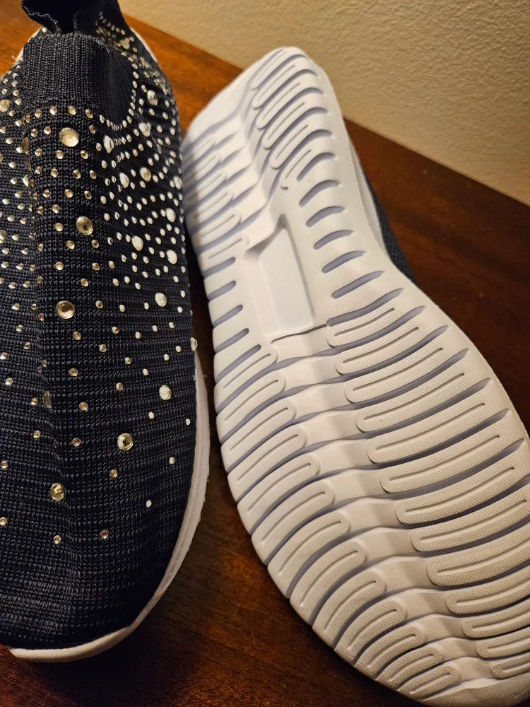Rhinestone Embellished Slip-On Sneakers thumbnail