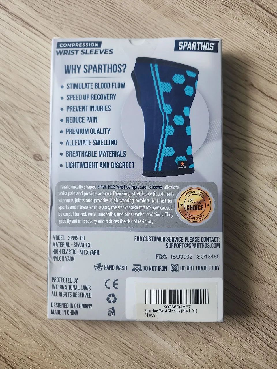 Sparthos Compression Wrist Sleeves – Size XL (Black) image indicator(3)