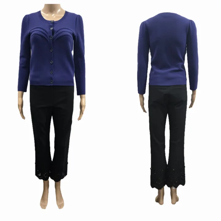 10 Crosby Derek Lam Cropped Flare Stretch-Cotton Trousers Size 4 image indicator(4)