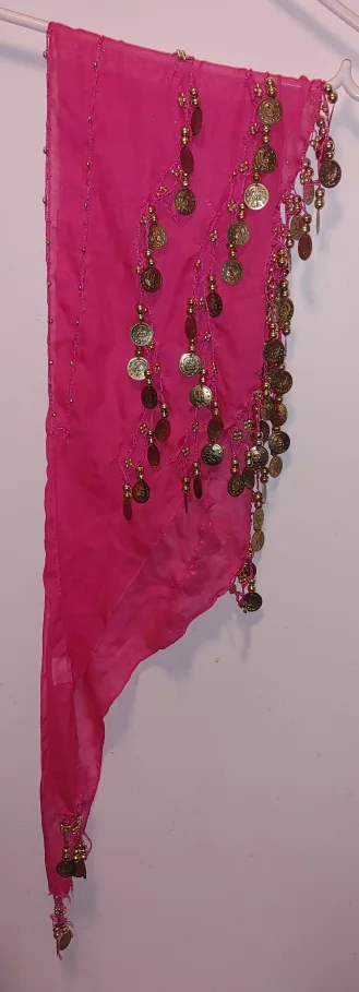 Two (2) Belly Dancing Hip Scarves - Purple, Pink image indicator(6)
