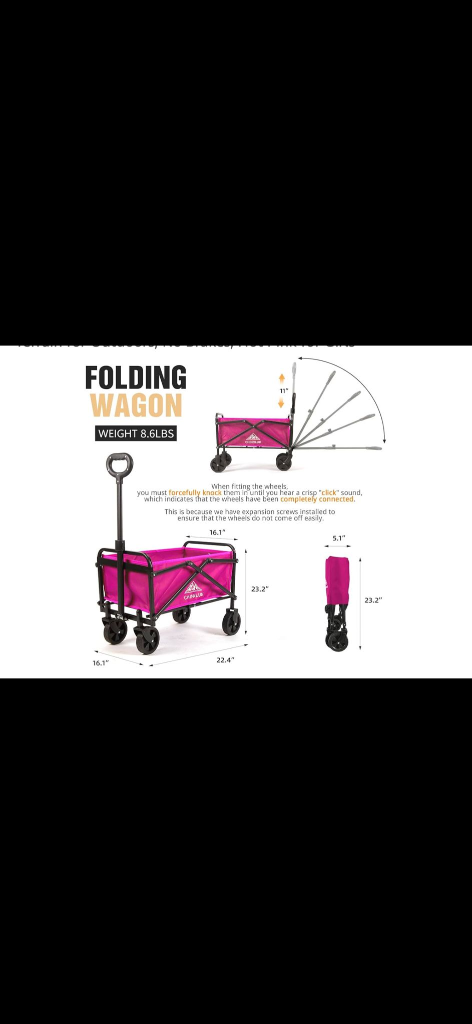 Pink Folding Wagon - photo 2