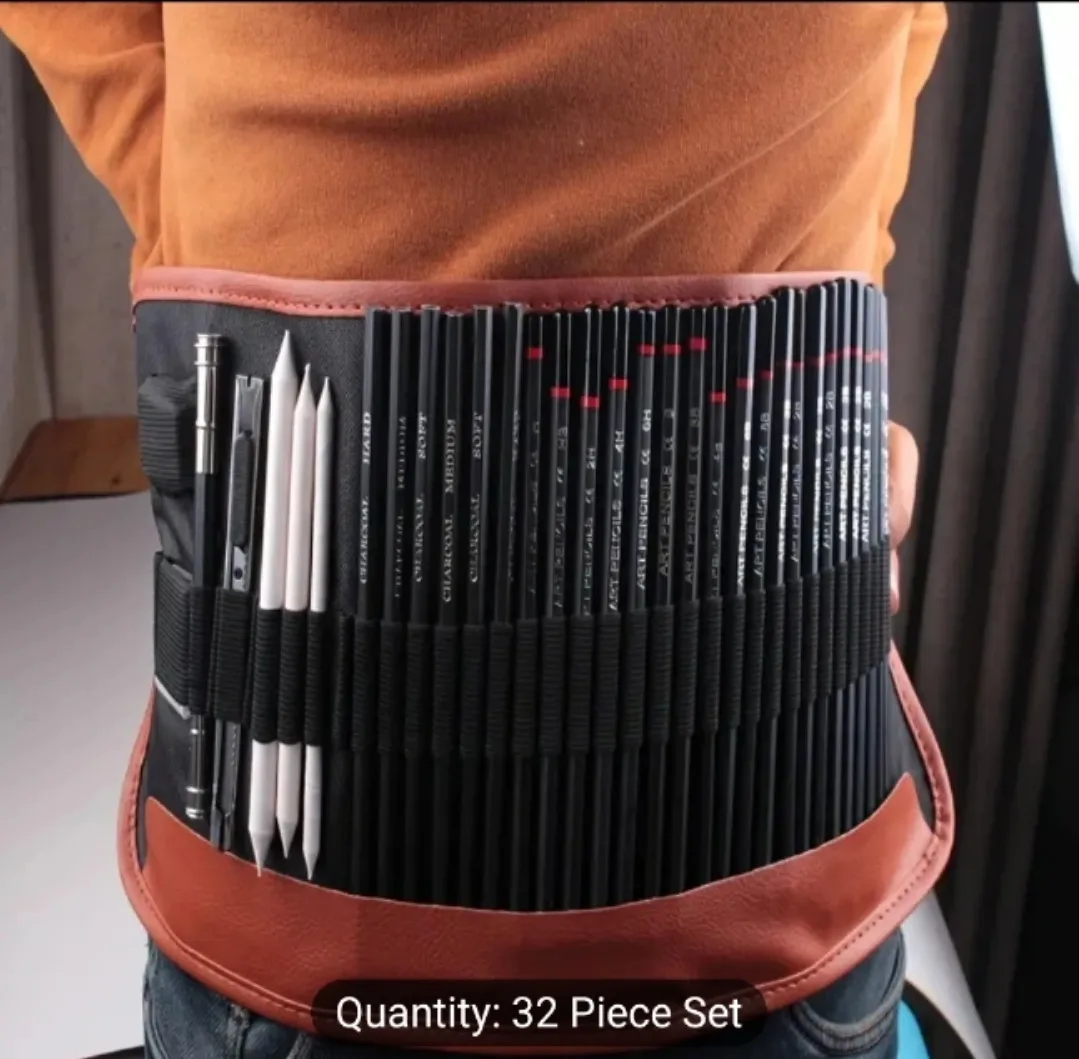 49 Pcs Professional Sketch Pencil with carry case and belt image indicator(8)