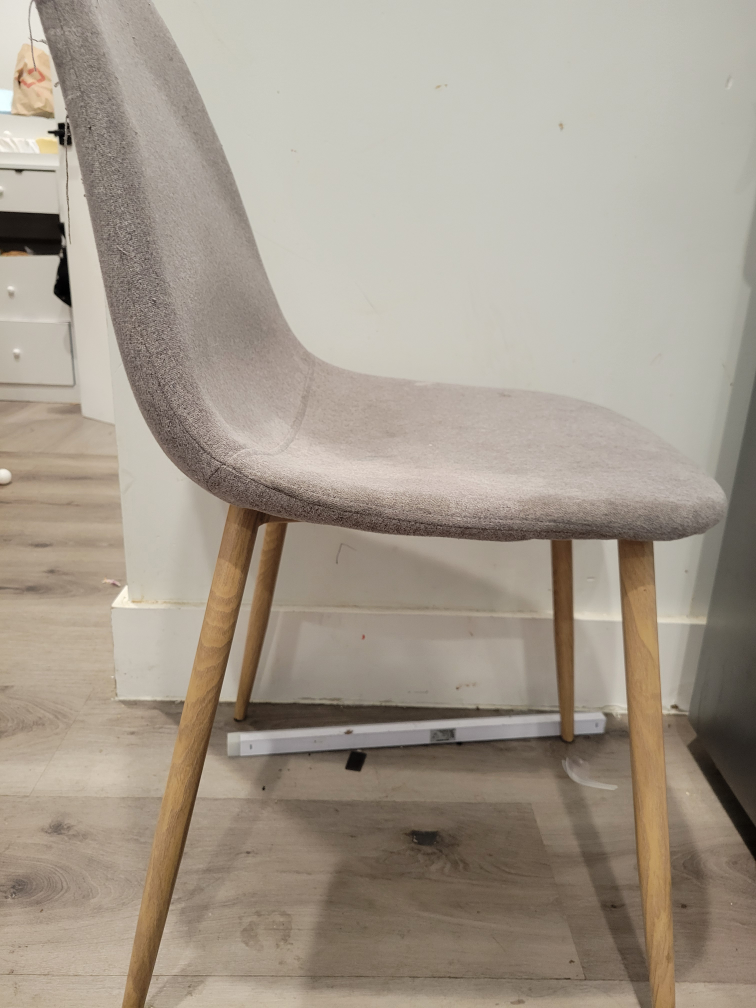 Grey Fabric Chair with Wood Legs - photo 2