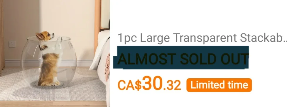 CLEAR ROUND PLASTIC CAT BED / CONTAINER image indicator(5)