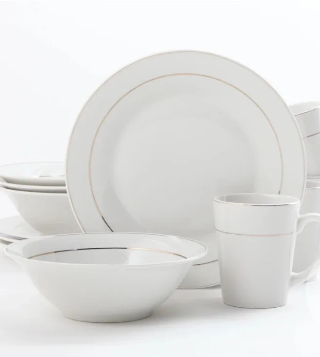 Gibson Home Tuxedo Deluxe 12 Piece Dinnerware Set image indicator(4)