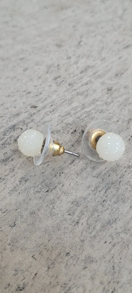 White Stud Earrings thumbnail