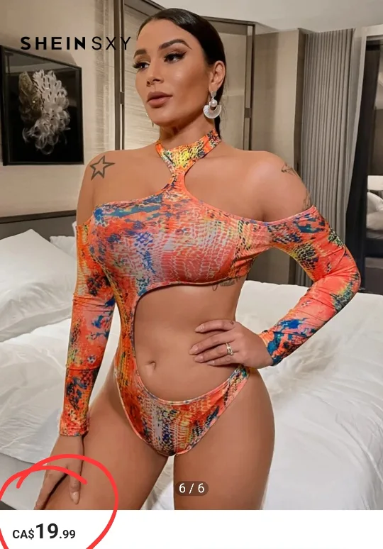 SHEINXY Snakeskin Bodysuit image indicator(8)