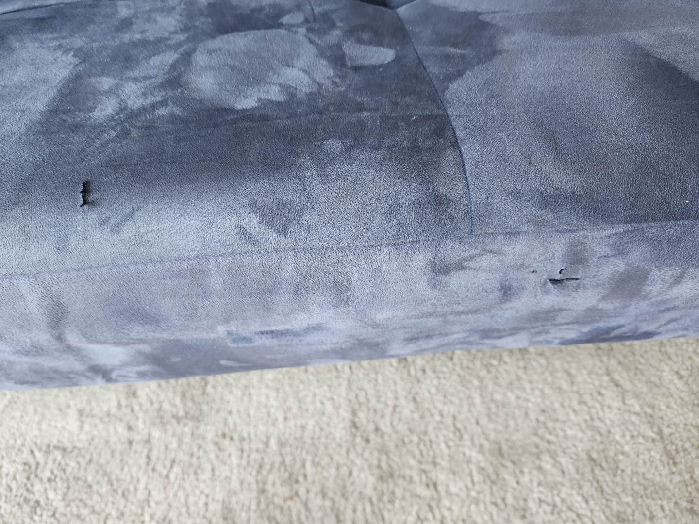 Blue couch. turns flat into a bed - photo 2