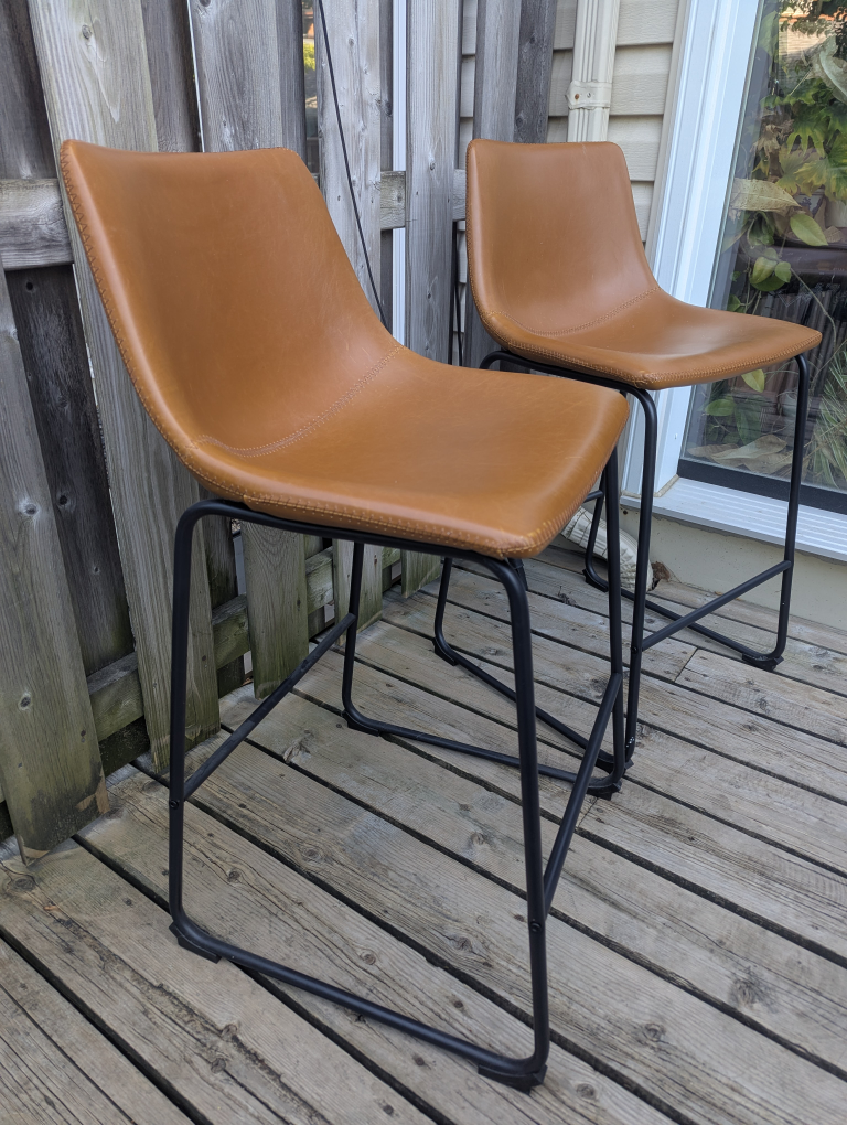 Set of Vegan Leather Bar Stools - photo 2
