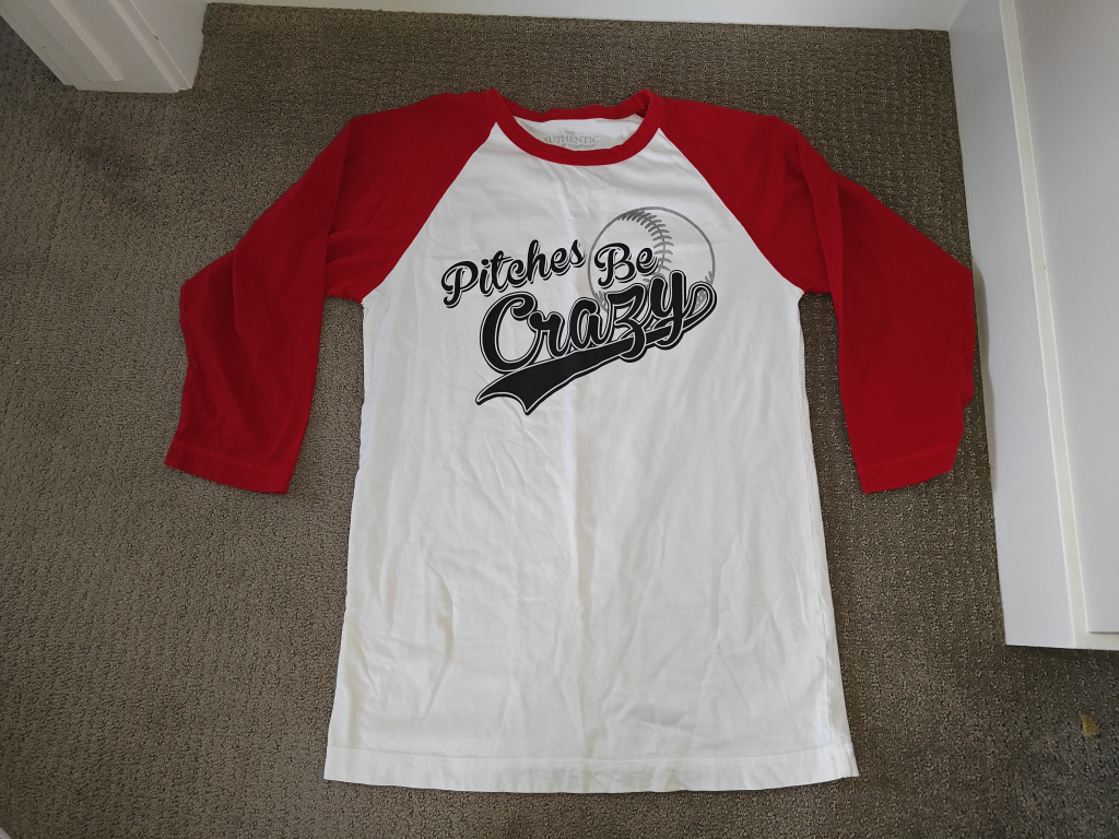 Pitches Be Crazy - Women Baseball Shirt - Size Small
