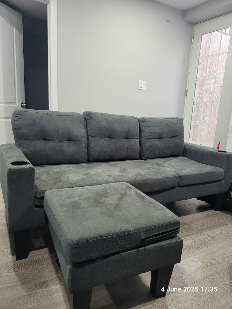 Grey Couch with Ottoman - photo 4