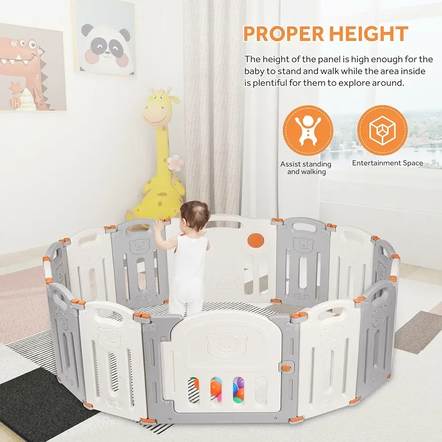 Foldable Baby Playpen - Grey & White image indicator(6)
