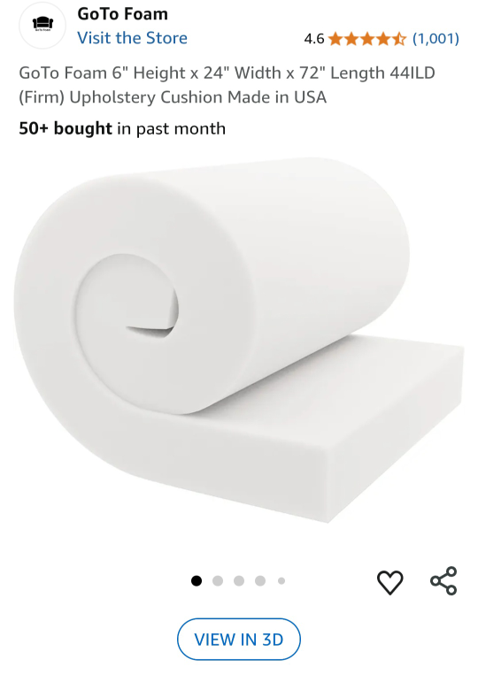 GoTo Foam Upholstery Cushion