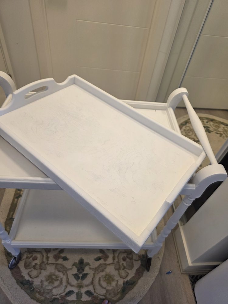 White Vintage Trolley Serving Cart - photo 2