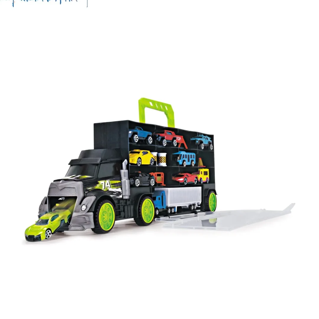 Dickie Toys Truck: Vehicle transporter with 14 vehicles included image indicator(2)