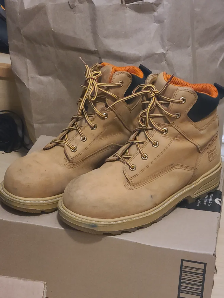 Mens Size 9 Timberland PRO Resistor 6" Composite Toe Work Boots image indicator(2)