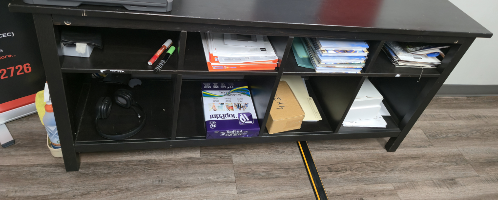 Black Wooden Shelf Unit without printer
