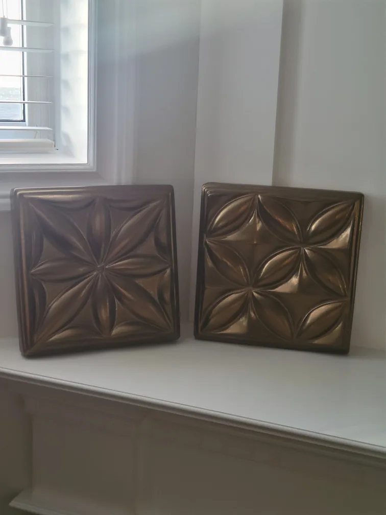 Homesense of 2 Decorative Wall Tiles - bronze. garden. home image indicator(6)