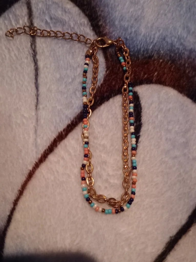 Layered Anklets with colorful beads thumbnail