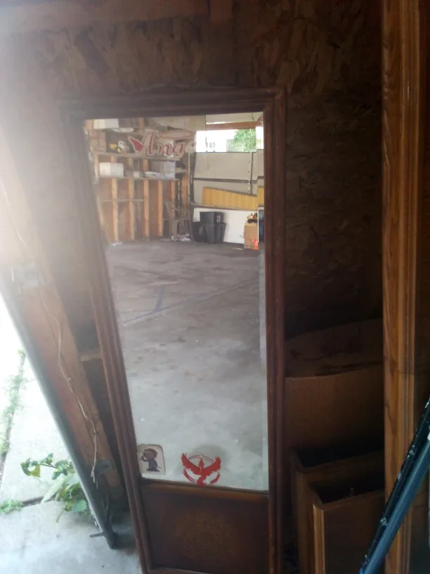 Vintage Ana's Brown Wood Framed Mirror thumbnail