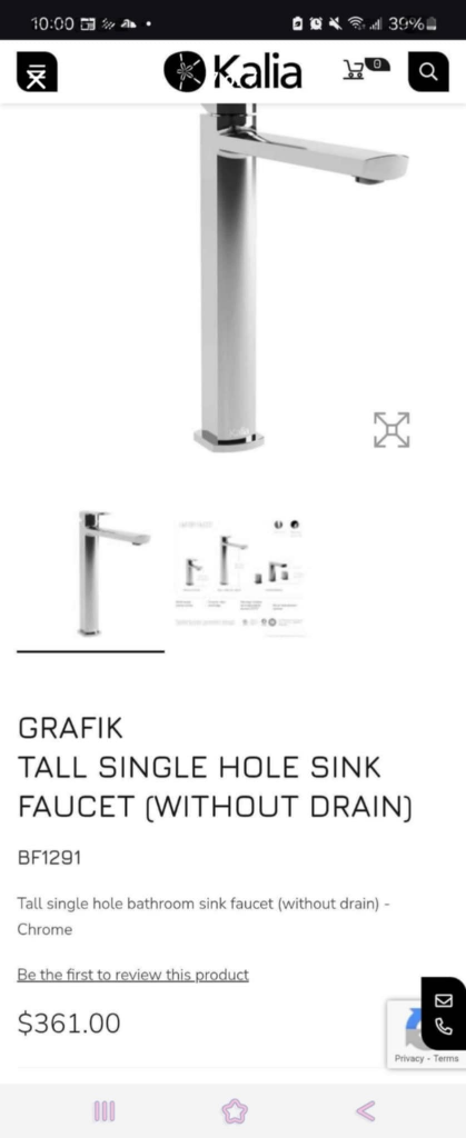 Kalia Grafic Tall Single Hole Sink Faucet
