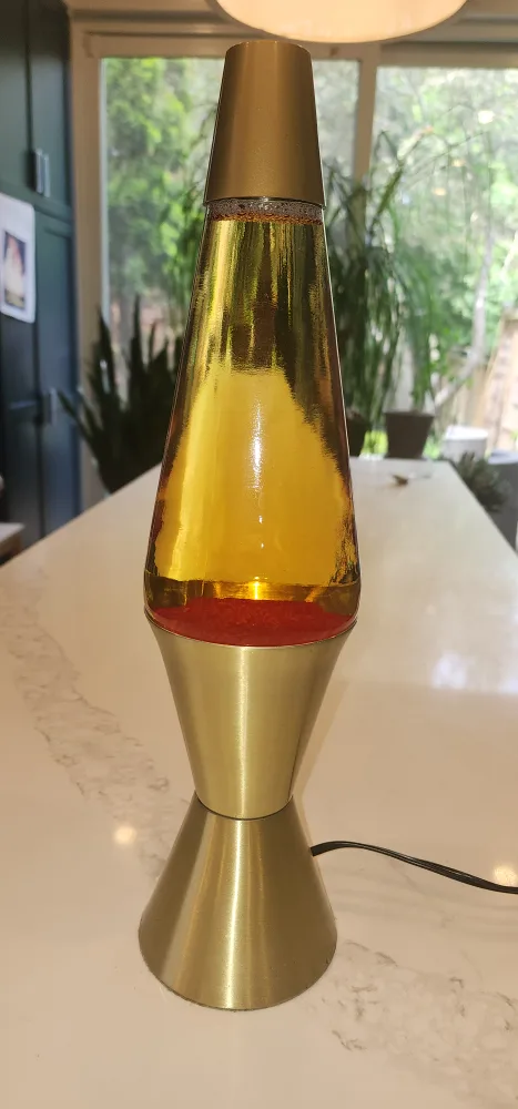 Lava Lamp - red lava gold base from early 1990s thumbnail