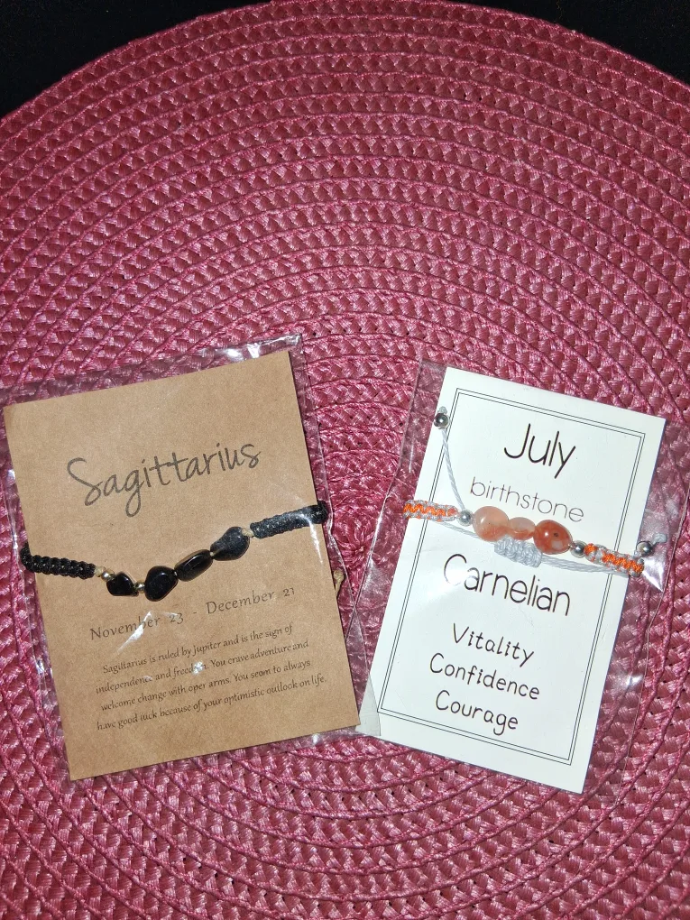 Zodiac Macrame Birthstone Bracelets thumbnail
