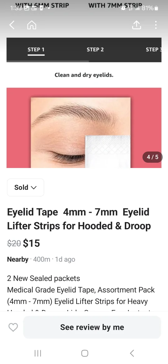 Eyelid Tape  4mm - 7mm  Eyelid Lifter Strips for Hooded & Droop image indicator(4)