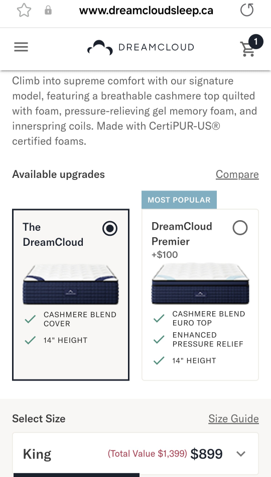DreamCloud Mattress - King Size - photo 4