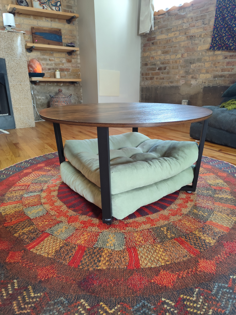 Round Coffee Table with Floor Cushions - photo 2