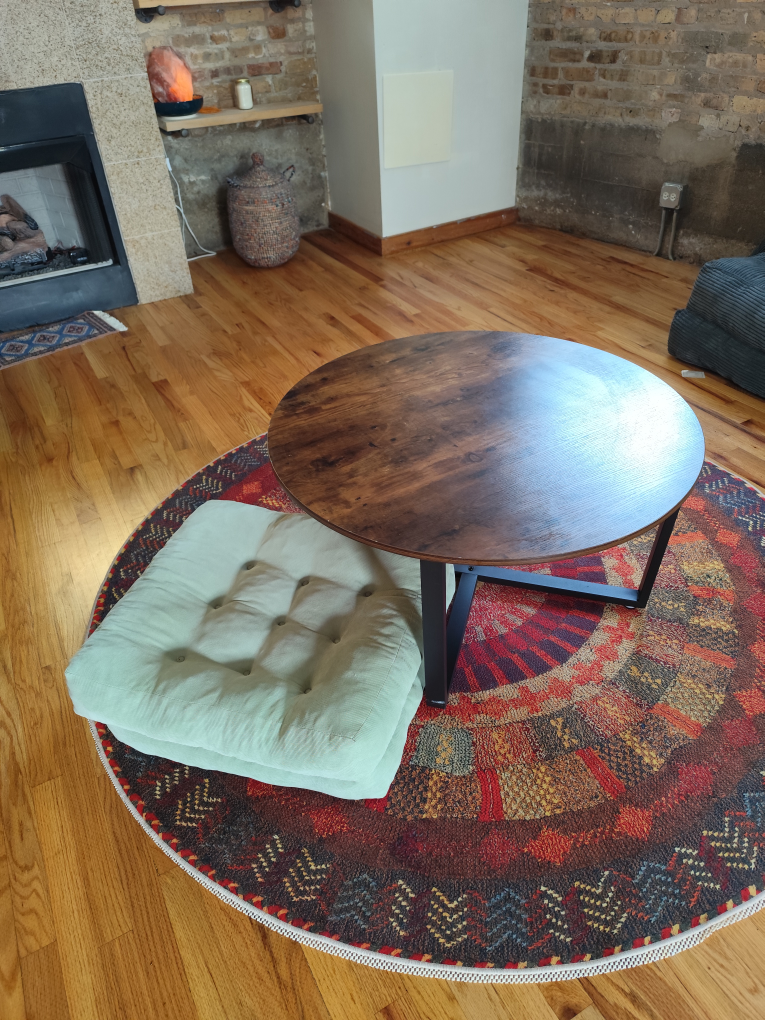 Round Coffee Table with Floor Cushions - photo 5