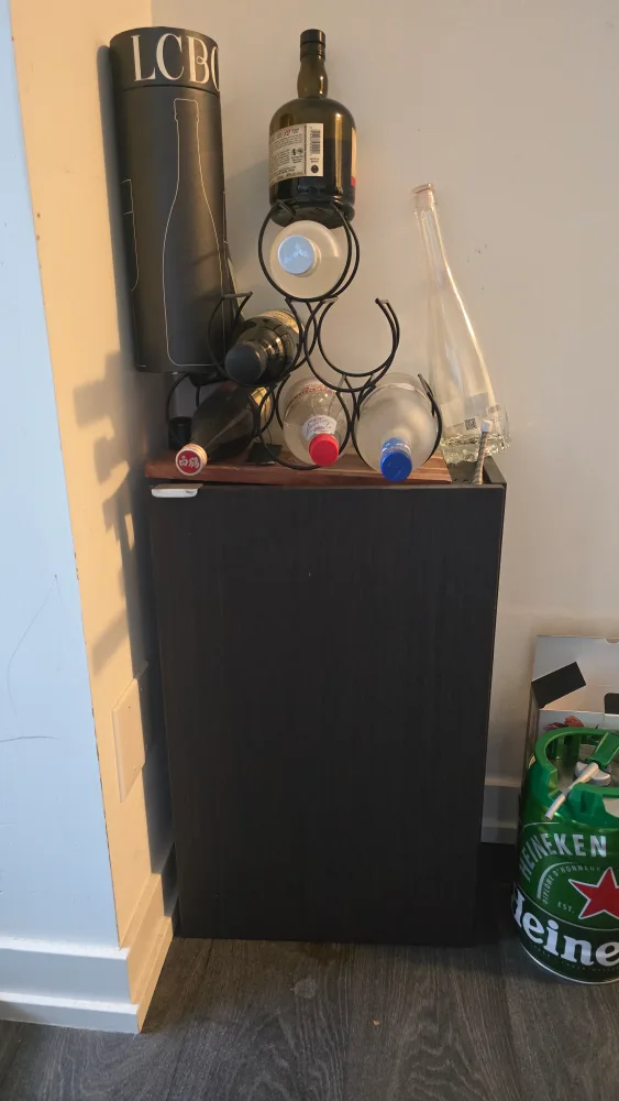 Wooden Bar Cabinet with Wine Rack thumbnail