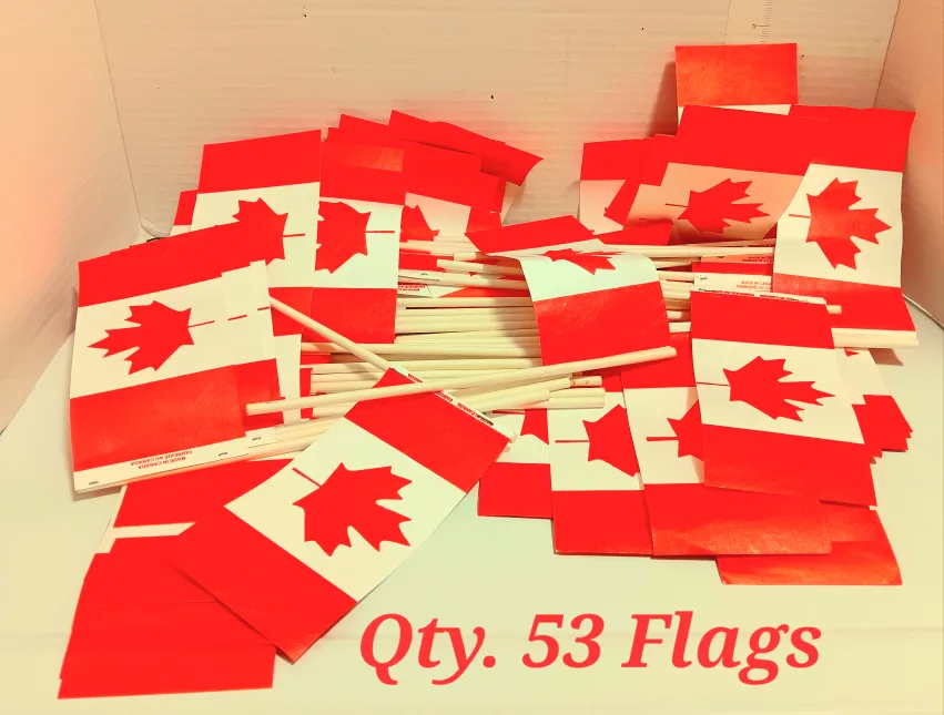🇨🇦Lot Bundle Set of 53 Canadian Flags on Sticks🇨🇦 thumbnail