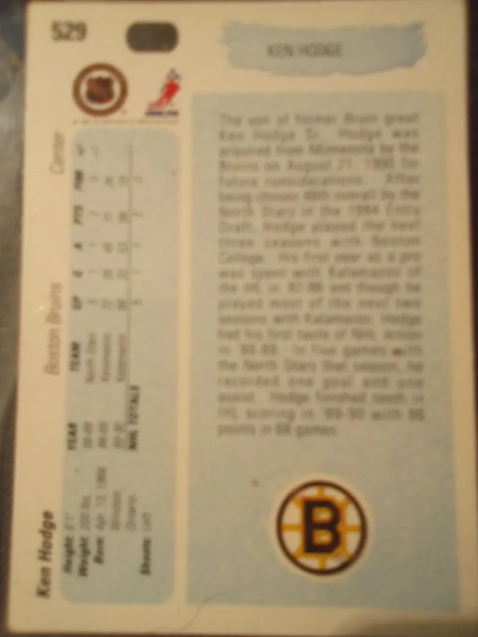 Ken Hodge Hockey Card YOUNG GUNS 88/89 MINT thumbnail