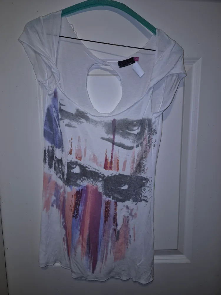 White T-Shirt with Abstract Print thumbnail