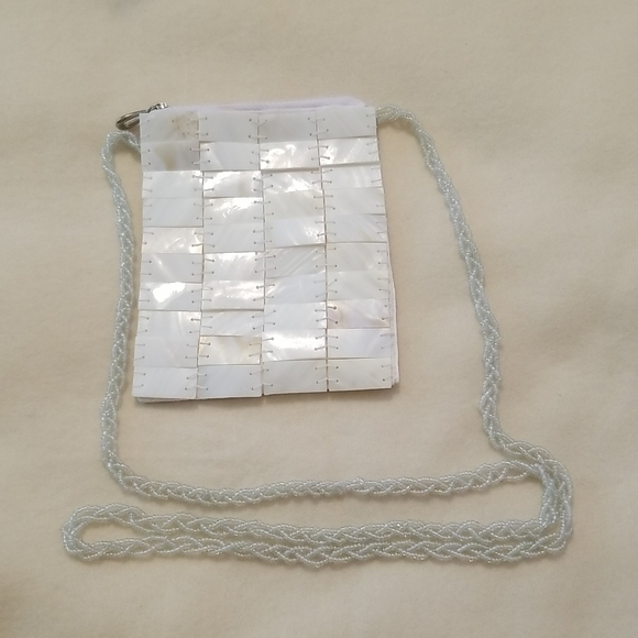Mad By Design Mother of Pearl and Silk Small Crossbody Purse