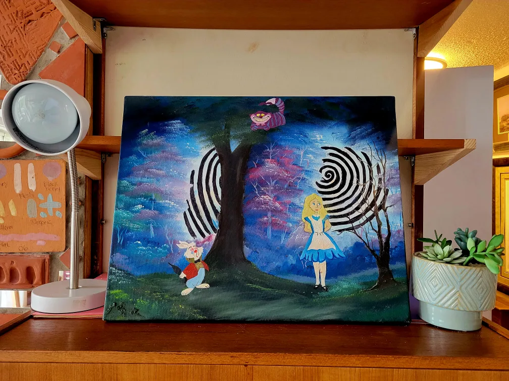 Original Alice in Wonderland Acrylic on Canvas thumbnail