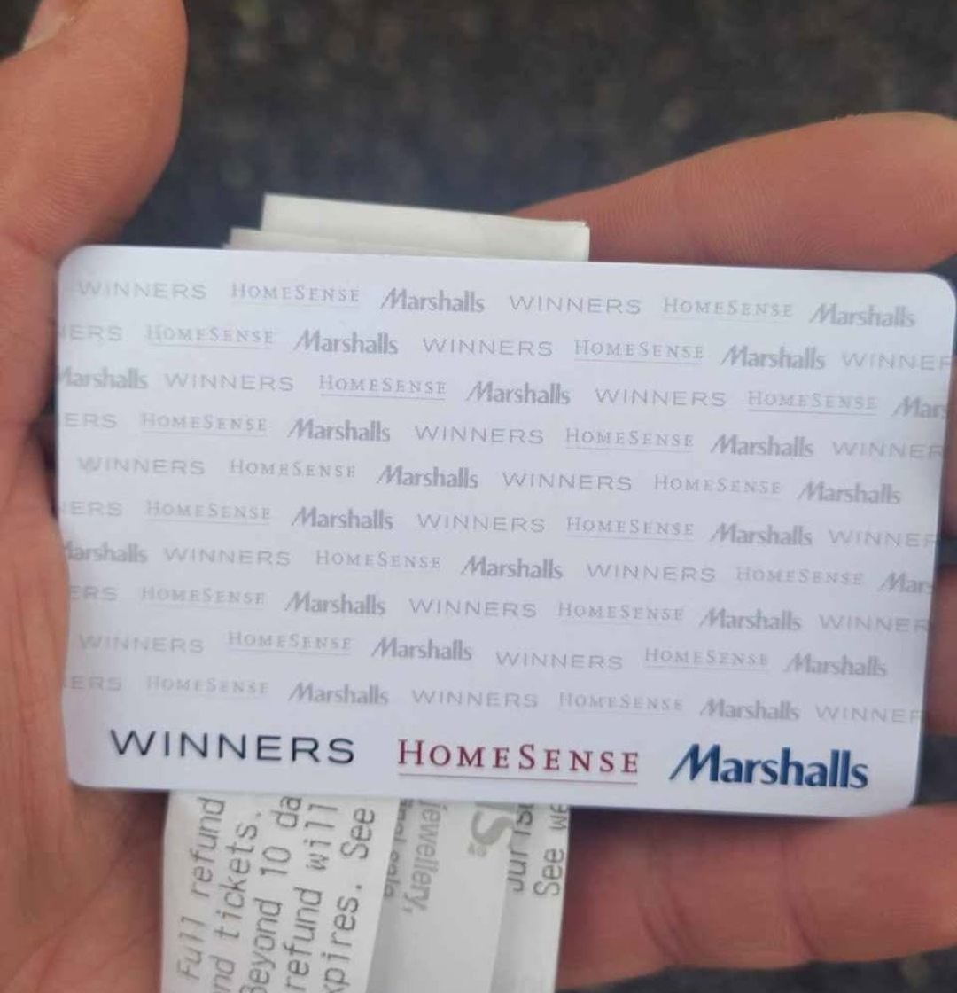 Gift Card for Winners, Homesense, and Marshalls
