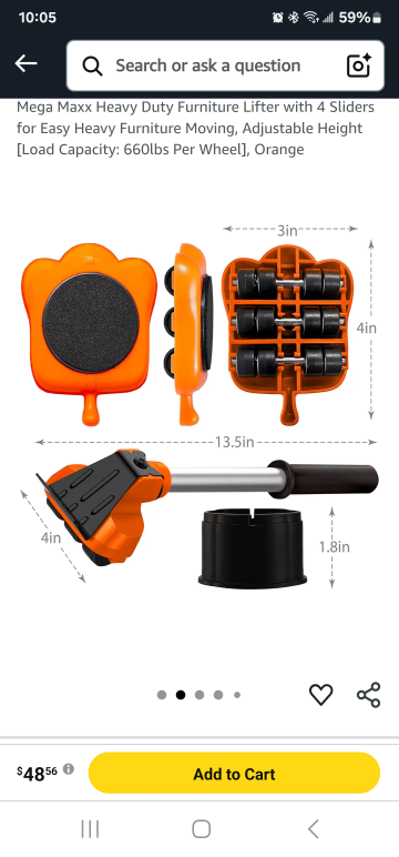 Furniture lifter kit with 4 sliders - photo 4
