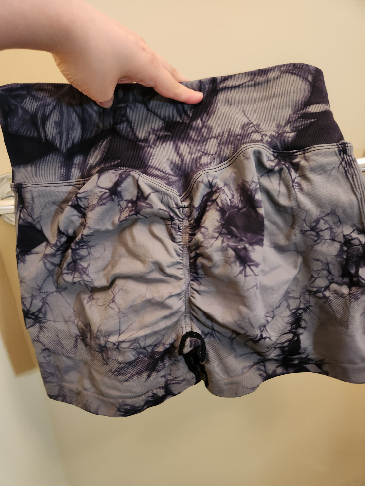 YEOREO SoftHue Black Tie Dye Workout Shorts