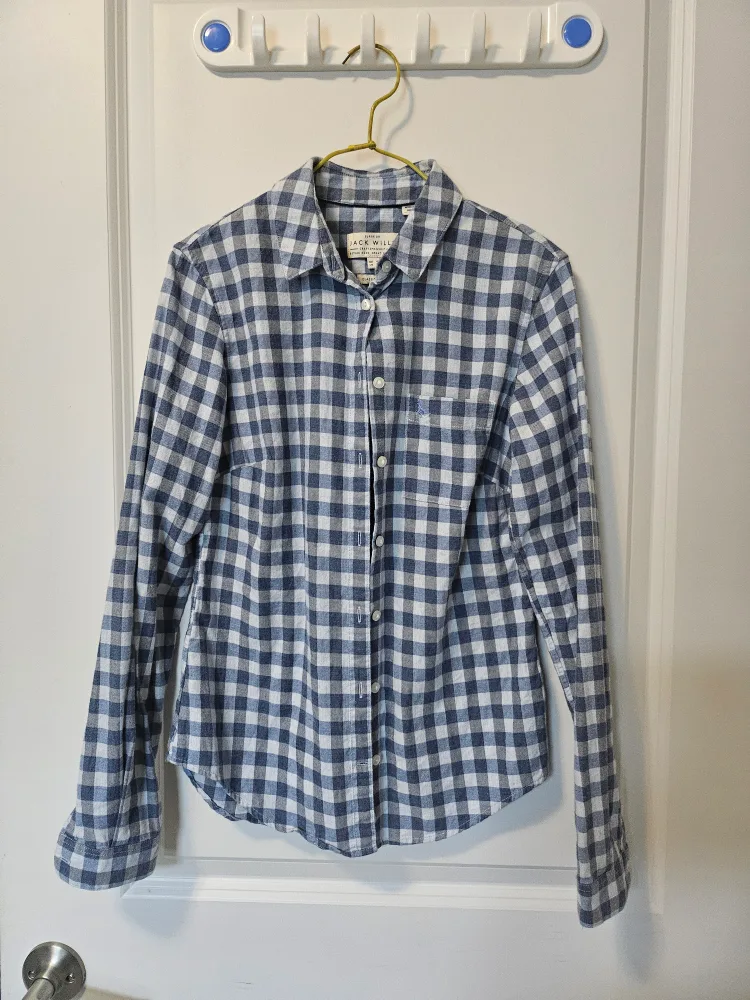 Jack Wills Blue Checkered Button-Up Shirt thumbnail