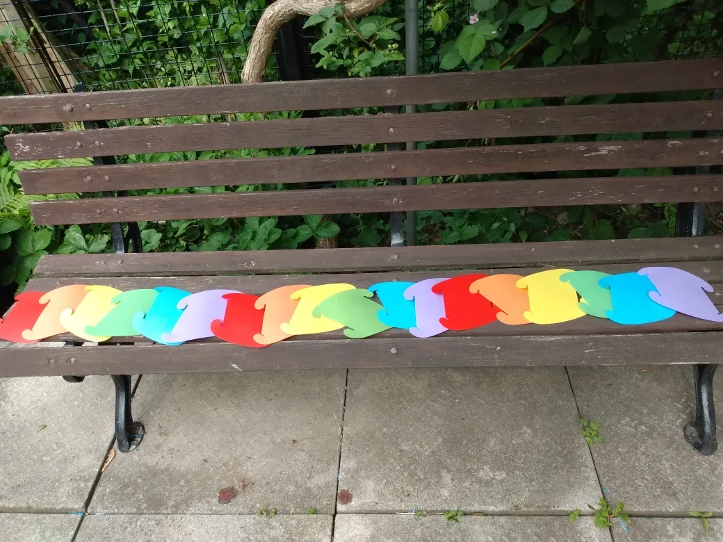 rainbowcolour plastic puzzle pieces for garland crafts artisans image indicator(2)